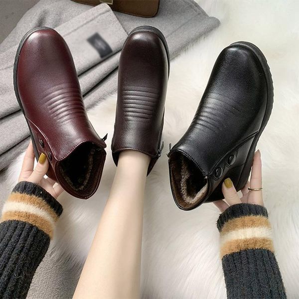 boots mcckle women's ankle female short leather zipper ladies shoes waterproof slip on platform flat winter warm, Black
boots mcckle women's ankle female short leather zipper ladies shoes waterproof slip on platform flat winter warm, Black