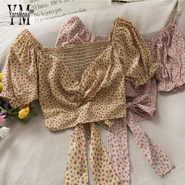 yornmona fashion bow bandage summer crop chic korean floral print beach boho short shirt streetwear girl women's blouses & shirts, White
yornmona fashion bow bandage summer crop chic korean floral print beach boho short shirt streetwear girl women's blouses & shirts, White