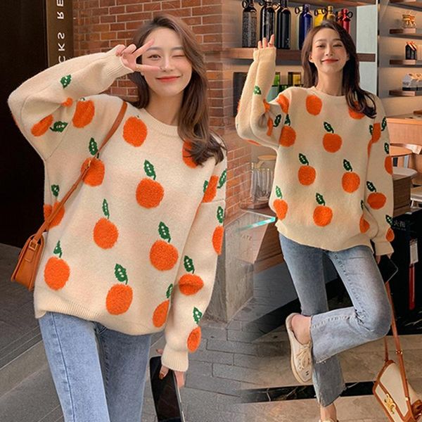 women's sweaters fall winter women cute orange printing loose pullovers knitted sweater long sleeve o-neck knitting female knitwear, White;black
women's sweaters fall winter women cute orange printing loose pullovers knitted sweater long sleeve o-neck knitting female knitwear, White;black