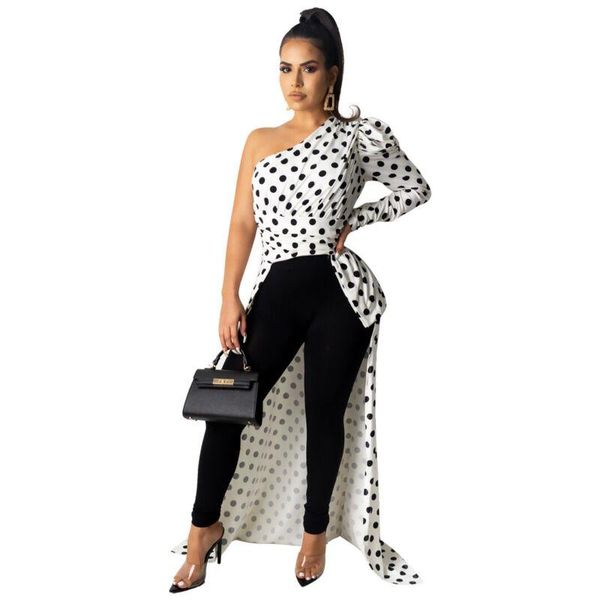 women leopard print blouse long sleeve one shoulder high split shirts new fashion polka dot summer casual long shirts, White
women leopard print blouse long sleeve one shoulder high split shirts new fashion polka dot summer casual long shirts, White