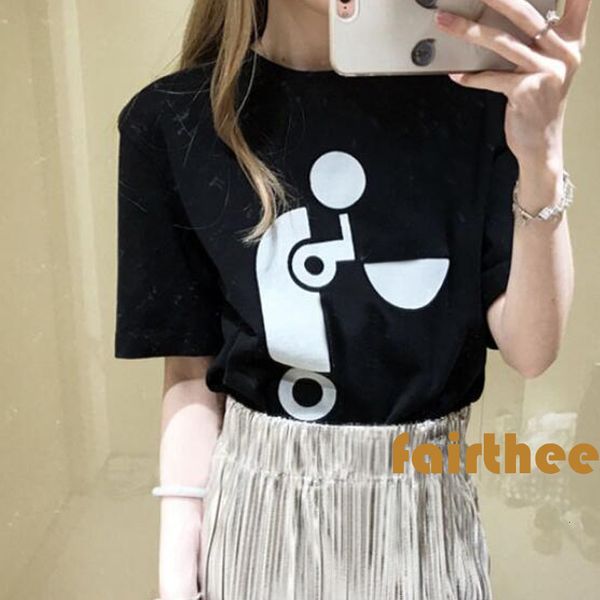 2021 summer new style fun pattern printing short-sleeved t-shirt simple loose round neck contrast color women slvh, White
2021 summer new style fun pattern printing short-sleeved t-shirt simple loose round neck contrast color women slvh, White