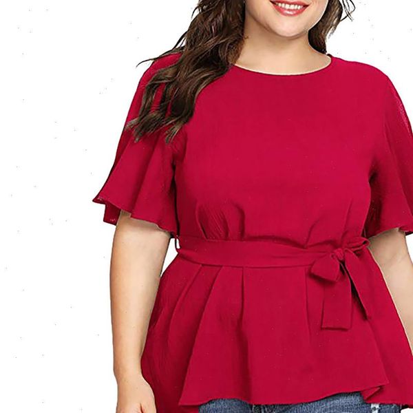 women blouses womens blouse fashion solid plus size short sleeve shirt belted knot blusas mujer de moda, White
women blouses womens blouse fashion solid plus size short sleeve shirt belted knot blusas mujer de moda, White