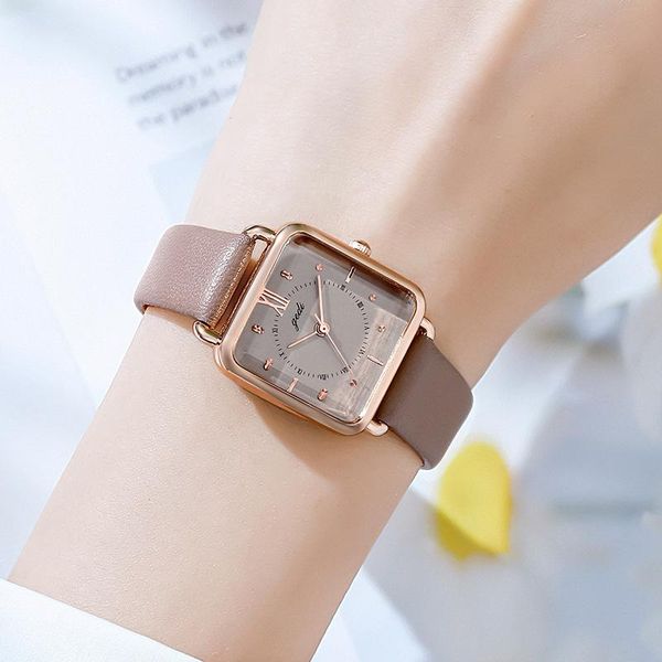 wristwatches fashion retro square watch women fresh waterproof leather belt quartz wrist gift for relojes para mujer, Slivery;brown
wristwatches fashion retro square watch women fresh waterproof leather belt quartz wrist gift for relojes para mujer, Slivery;brown