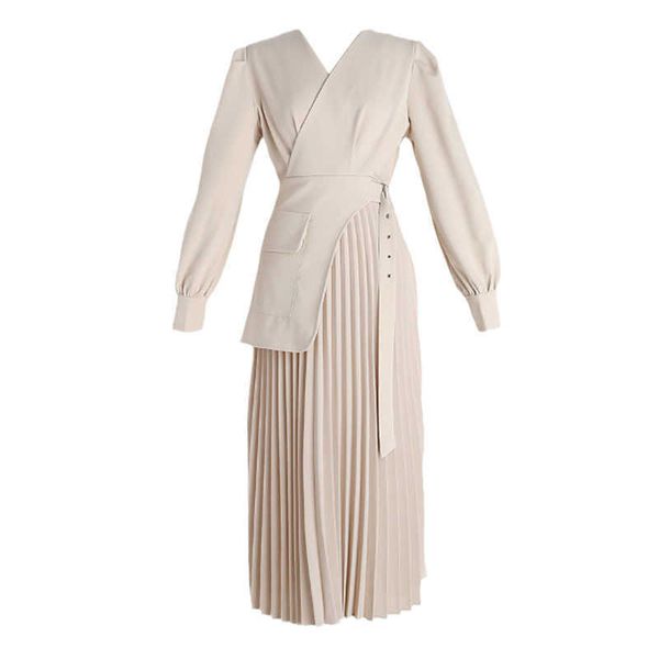 perhaps u autumn spring midi dress pleated beige v neck sash black solid elegant chic long-sleeved d2144 210529, Black;gray
perhaps u autumn spring midi dress pleated beige v neck sash black solid elegant chic long-sleeved d2144 210529, Black;gray