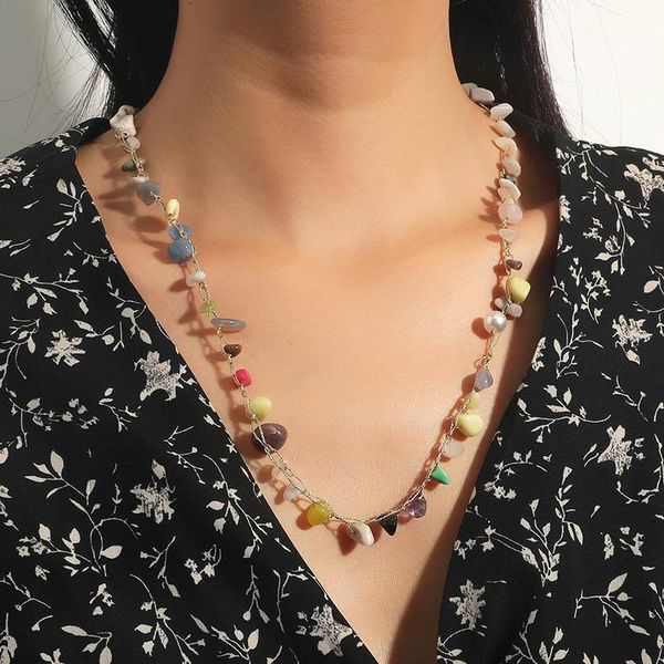 chains beach style female bohemian natural multicolor stone handmade beaded long chain necklaces for women boho party jewelry gifts, Silver
chains beach style female bohemian natural multicolor stone handmade beaded long chain necklaces for women boho party jewelry gifts, Silver