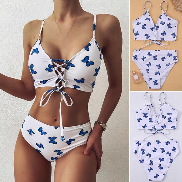 women's swimwear butterfly print bandage thong bikini women female swimsuit set bathing suit swim, White;black
women's swimwear butterfly print bandage thong bikini women female swimsuit set bathing suit swim, White;black