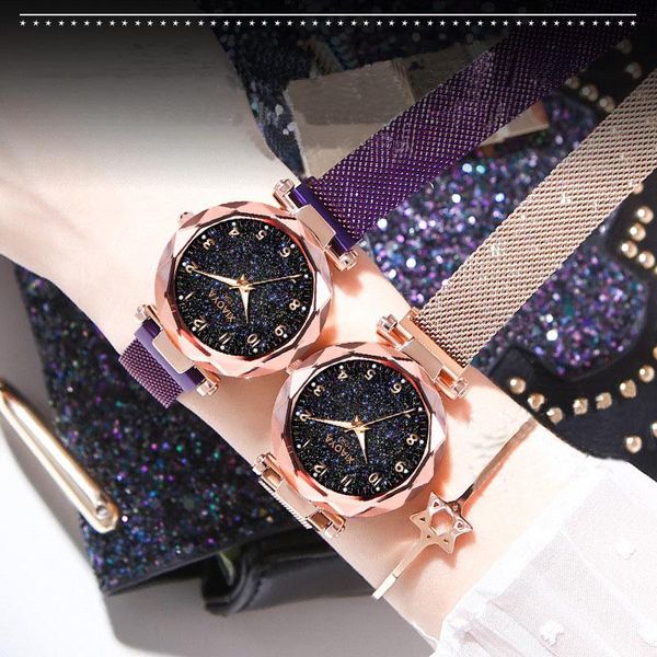 wristwatches women's luminous pointer watches bracelet ladies magnetic starry sky female quartz clock zegarek damski, Slivery;brown
wristwatches women's luminous pointer watches bracelet ladies magnetic starry sky female quartz clock zegarek damski, Slivery;brown
