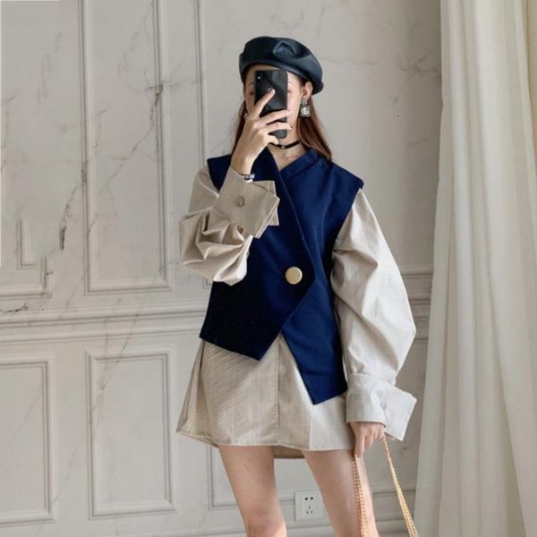 lanrem 2021 autumn new v collar single-breasted irregular lantern long sleeve shirt sleeveless waistcoat fashion set yg90105, Gray
lanrem 2021 autumn new v collar single-breasted irregular lantern long sleeve shirt sleeveless waistcoat fashion set yg90105, Gray