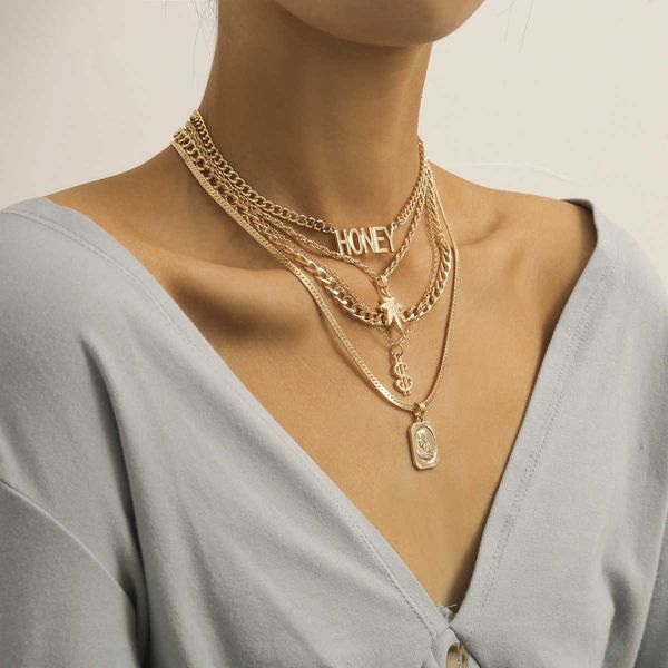 jewelry personality versatile portrait maple leaf punk dollar honey fashion pendant necklace, Silver
jewelry personality versatile portrait maple leaf punk dollar honey fashion pendant necklace, Silver