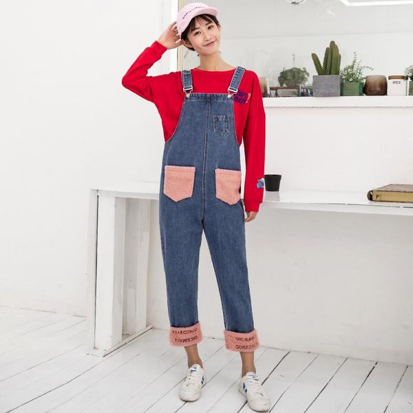 women's jumpsuits & rompers woollen patchwork denim overalls for women autumn winter 2021 roll up pockets design casual embroidery jump, Black;white
women's jumpsuits & rompers woollen patchwork denim overalls for women autumn winter 2021 roll up pockets design casual embroidery jump, Black;white