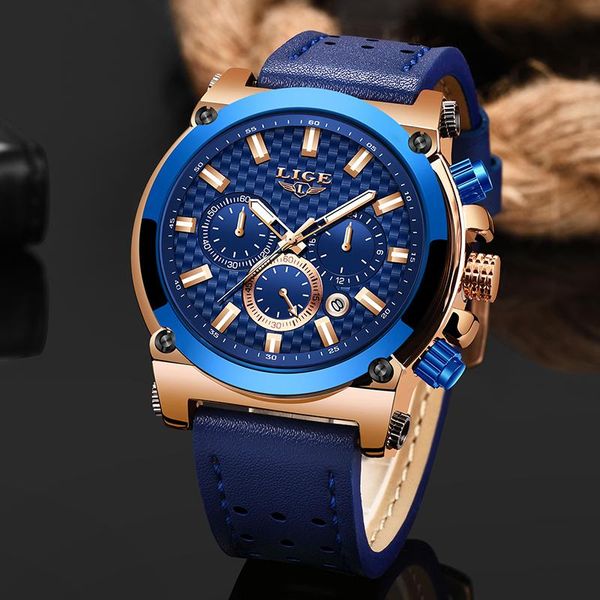 wristwatches 2021 fashion blue leather watch men lige mens watches male waterproof quartz clock sports chronograph, Slivery;brown
wristwatches 2021 fashion blue leather watch men lige mens watches male waterproof quartz clock sports chronograph, Slivery;brown