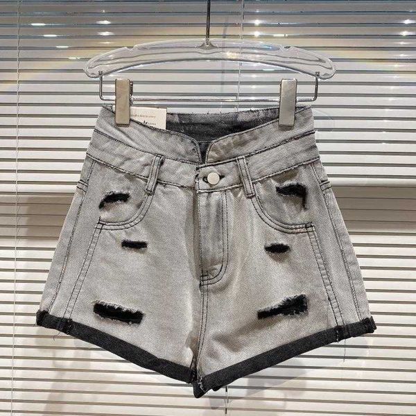 fabpop summer fashion high waist ripped holes grey denim shorts women short jeans streetwear women gb429 210709, White;black
fabpop summer fashion high waist ripped holes grey denim shorts women short jeans streetwear women gb429 210709, White;black