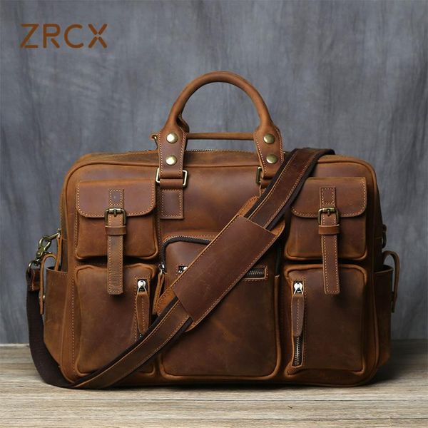 zrcx men's genuine leather travel bag retro large-capacity handbag business cowhide briefcase leather business trip computer bag
zrcx men's genuine leather travel bag retro large-capacity handbag business cowhide briefcase leather business trip computer bag
