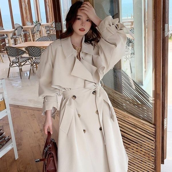 women's trench coats women windbreaker mid-length beige coat sashes casual vintage loose lapel long sleeve female jacket, Tan;black
women's trench coats women windbreaker mid-length beige coat sashes casual vintage loose lapel long sleeve female jacket, Tan;black