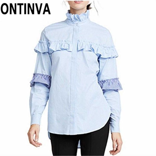 clearance women blue plaid blouse patchwork shirts long sleeve casual fashion ruffled blouses blusas girls clothing 210527, White
clearance women blue plaid blouse patchwork shirts long sleeve casual fashion ruffled blouses blusas girls clothing 210527, White