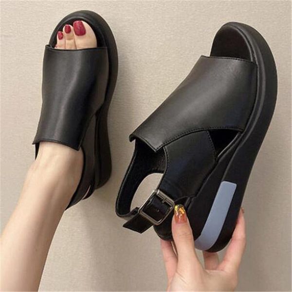 sandals 2021 women's summer fashion vintage buckle wedges outdoor comfortable platform fish mouth shoes, Black
sandals 2021 women's summer fashion vintage buckle wedges outdoor comfortable platform fish mouth shoes, Black