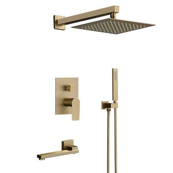 2021 new bathroom set brushed gold square rainfall faucet or ceiling wall mounted mixer 8-12" shower head 9lat
2021 new bathroom set brushed gold square rainfall faucet or ceiling wall mounted mixer 8-12" shower head 9lat
