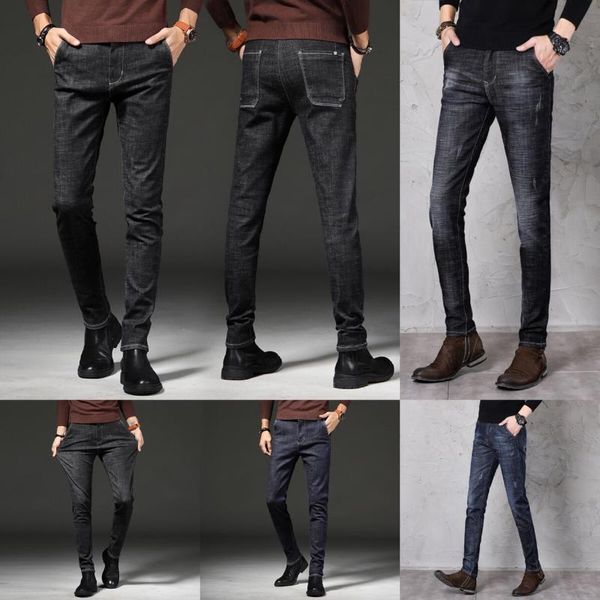 men's jeans autumn korean fashion 2021 elastic leisure slim long pants brand men clothing, Blue
men's jeans autumn korean fashion 2021 elastic leisure slim long pants brand men clothing, Blue