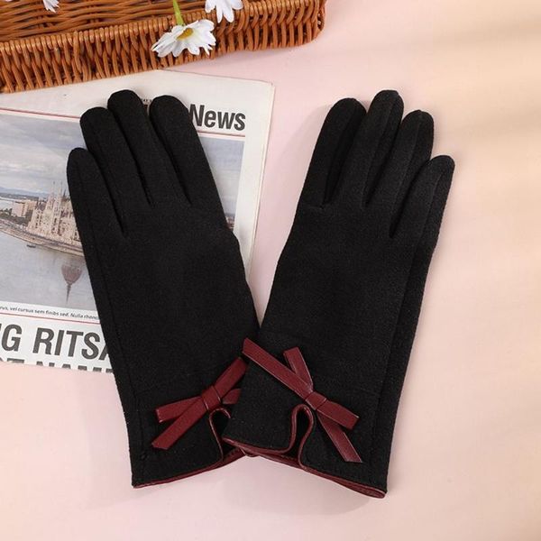 five fingers gloves breathable soft simple bow women elastic female full finger touch screen suede leather mittens, Blue;gray
five fingers gloves breathable soft simple bow women elastic female full finger touch screen suede leather mittens, Blue;gray