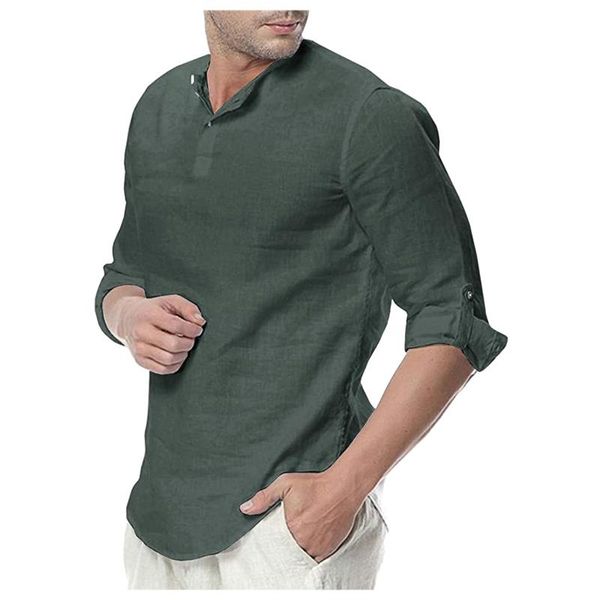 men's casual shirts long sleeve cotton linen breathable comfortable shirt fashion style solid male loose chemise, White;black
men's casual shirts long sleeve cotton linen breathable comfortable shirt fashion style solid male loose chemise, White;black