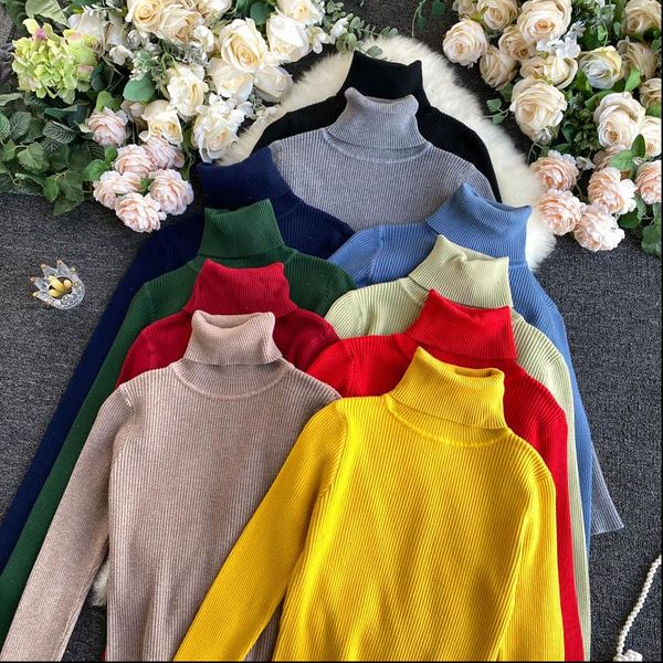 turtleneck pullover womens 2021 tight korean style new autumn winter knitted pullovers basic slim solid color sweater women, White;black
turtleneck pullover womens 2021 tight korean style new autumn winter knitted pullovers basic slim solid color sweater women, White;black