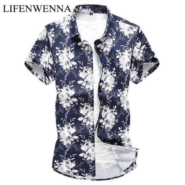 summer fashion shirts men short sleeve button up mens cotton shirt casual floral printed hawaiian shirt plus size -7xl 210528, White;black
summer fashion shirts men short sleeve button up mens cotton shirt casual floral printed hawaiian shirt plus size -7xl 210528, White;black