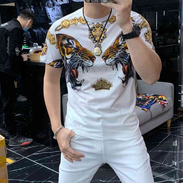 men's hoodies & sweatshirts chic big tiger diamond printing short-sleeved custom summer comfortable breathable round neck t-shirt trend, Black
men's hoodies & sweatshirts chic big tiger diamond printing short-sleeved custom summer comfortable breathable round neck t-shirt trend, Black
