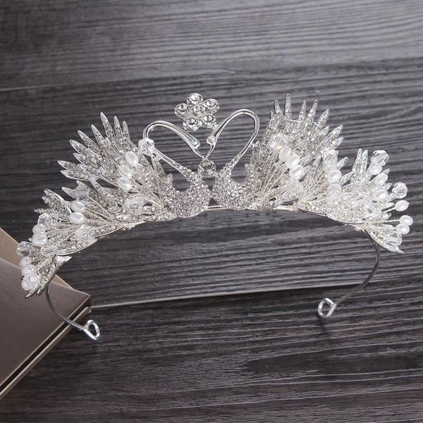 headpieces bridal crown headdress swan hair accessories princess diamond handmade super fairy wedding jewelry headband, Silver
headpieces bridal crown headdress swan hair accessories princess diamond handmade super fairy wedding jewelry headband, Silver
