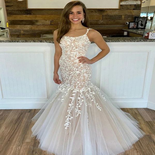 beach mermaid wedding dresses backless full length tulle appliques summer country wedding dress 2021 plus size bohemian wedding gowns, White
beach mermaid wedding dresses backless full length tulle appliques summer country wedding dress 2021 plus size bohemian wedding gowns, White