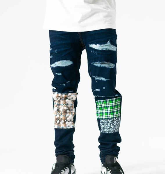 men's jeans high street style dark blue ripped check printed applique slim-fit slim leg men quality pants
men's jeans high street style dark blue ripped check printed applique slim-fit slim leg men quality pants