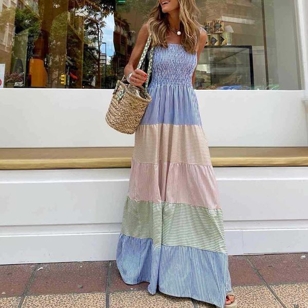 women pleated sleeveless maxi beach dress summer elegant bow sling party lady fashion striped patchwork, Black;gray
women pleated sleeveless maxi beach dress summer elegant bow sling party lady fashion striped patchwork, Black;gray