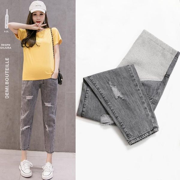 maternity bottoms pregnant women's jeans cropped trousers spring and autumn women wear casual pants loose, White
maternity bottoms pregnant women's jeans cropped trousers spring and autumn women wear casual pants loose, White