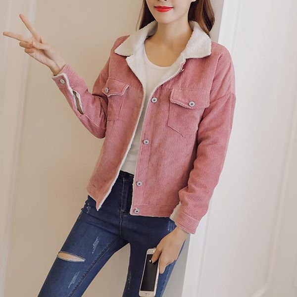 women's jackets winter casual solid corduroy jacket women long sleeve turn-down collar denim single breasted basic warm cotton coat, Black;brown
women's jackets winter casual solid corduroy jacket women long sleeve turn-down collar denim single breasted basic warm cotton coat, Black;brown