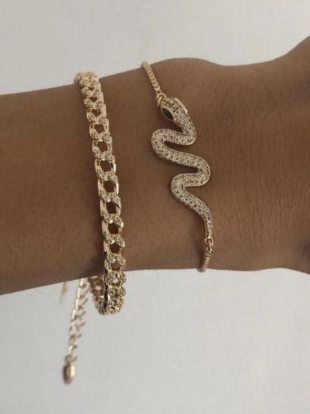 link, chain 2021 european and american ladies personality punk snake-shaped pendant bracelet set, Black
link, chain 2021 european and american ladies personality punk snake-shaped pendant bracelet set, Black