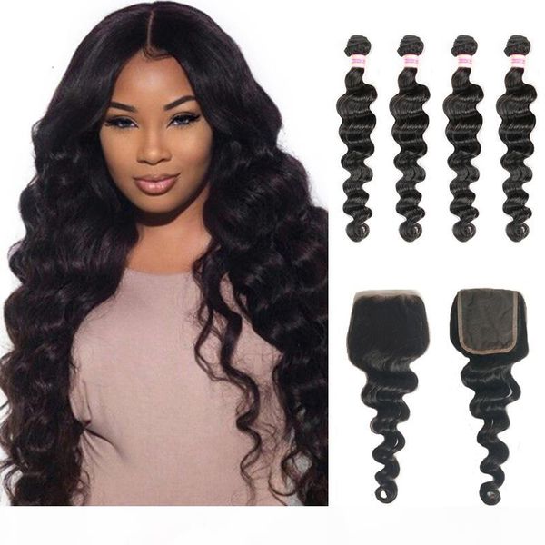 malaysian peruvian indian mongolian brazilian virgin hair loose wave bundles with closure loose deep human hair bundle with lace closure, Black
malaysian peruvian indian mongolian brazilian virgin hair loose wave bundles with closure loose deep human hair bundle with lace closure, Black