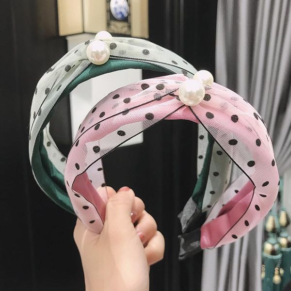 sweet wide-brim hairpin pearl simple wave dot headband fresh net yarn hair bands jewelry, Silver
sweet wide-brim hairpin pearl simple wave dot headband fresh net yarn hair bands jewelry, Silver