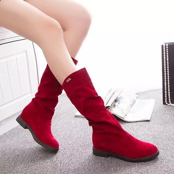 boots autumn winter mid calf women warm plush women's shoes retro slip on platform low heel knight long botas de mujer, Black
boots autumn winter mid calf women warm plush women's shoes retro slip on platform low heel knight long botas de mujer, Black