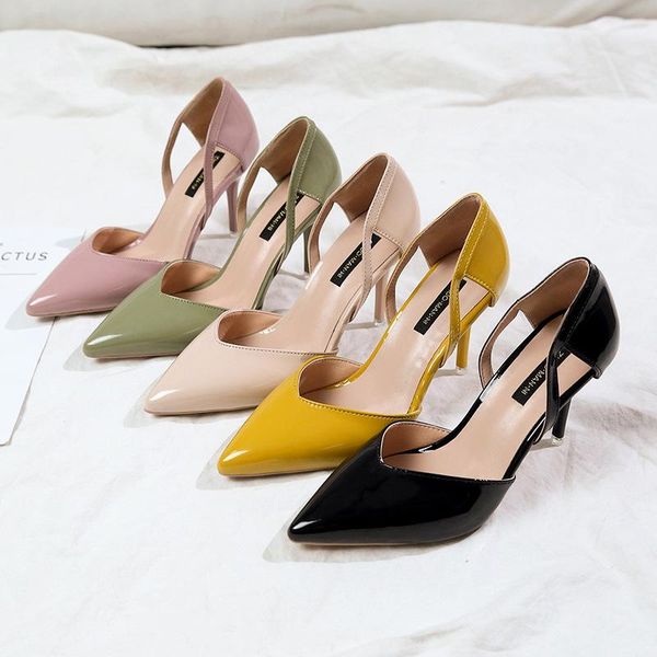 dress shoes scarpins high heels women pumps pointed patent leather yellow/pink woman beige wedding, Black
dress shoes scarpins high heels women pumps pointed patent leather yellow/pink woman beige wedding, Black