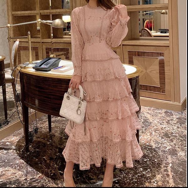 pink lace embroidery maxi dress female spring winter full sleeve high waist ruffle elegant long party dresses woman 2021, Black;gray
pink lace embroidery maxi dress female spring winter full sleeve high waist ruffle elegant long party dresses woman 2021, Black;gray