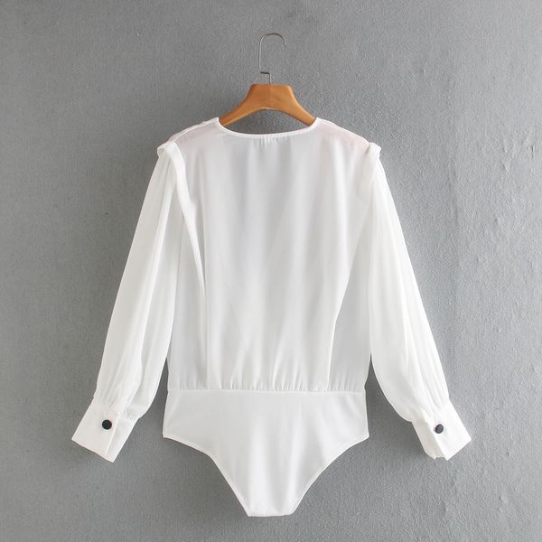 2021 new long sleeve women romper blouse vintage ol solid color blouses jumpsuit xsai, White
2021 new long sleeve women romper blouse vintage ol solid color blouses jumpsuit xsai, White