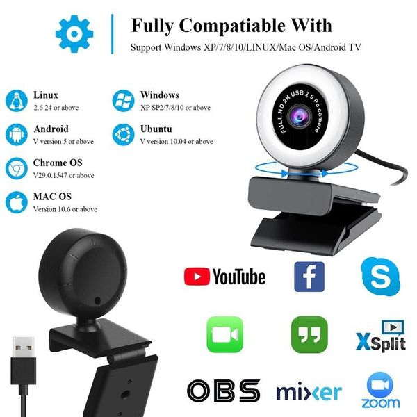 webcams 2k/1080p led internet celebrity live broadcast beauty supplement light computer camera usb drive high-definition webcam
webcams 2k/1080p led internet celebrity live broadcast beauty supplement light computer camera usb drive high-definition webcam