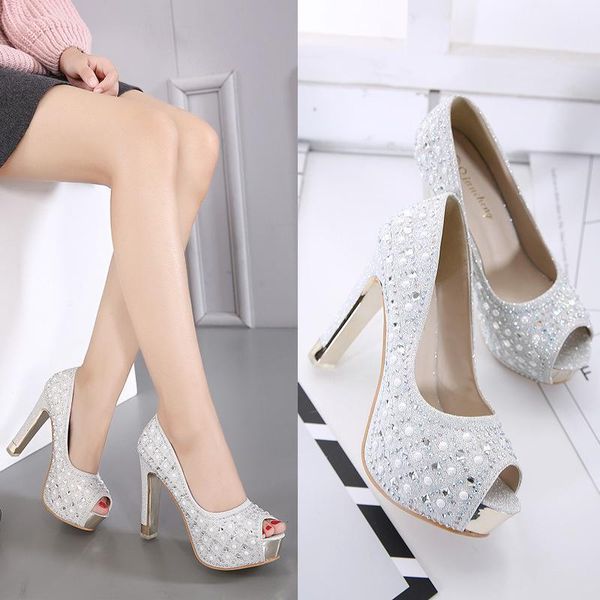 dress shoes 2021 fish mouth ladies fashion rhinestone single high heels thick with wild women's, Black
dress shoes 2021 fish mouth ladies fashion rhinestone single high heels thick with wild women's, Black