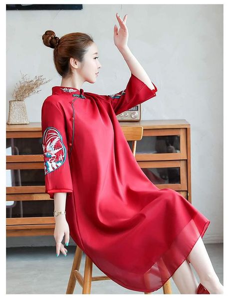 ethnic clothing 2021 summer wear high end large size fat chinese-style retro modified cheongsam embroided dress chinese cotton qipao, Red
ethnic clothing 2021 summer wear high end large size fat chinese-style retro modified cheongsam embroided dress chinese cotton qipao, Red