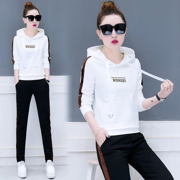 two piece dress autumn tracksuit women hoodies set letter long sleeve hooded sweatshirt + pants suit female casual 2pcs sporting suits, White
two piece dress autumn tracksuit women hoodies set letter long sleeve hooded sweatshirt + pants suit female casual 2pcs sporting suits, White