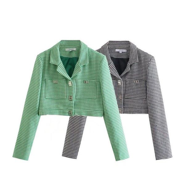 women's suits & blazers sherouse women fashion with pockets plaid single breasted cropped blazer vintage notched neck long sleeves fema, White;black
women's suits & blazers sherouse women fashion with pockets plaid single breasted cropped blazer vintage notched neck long sleeves fema, White;black