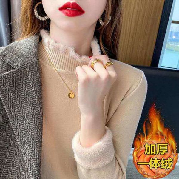 thickened quality winter one-piece sweater cashmere for women's new half high collar warm versatile bottom coat luxury, White;black
thickened quality winter one-piece sweater cashmere for women's new half high collar warm versatile bottom coat luxury, White;black