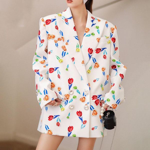 women's suits & blazers seebeautiful casual printing loose coat notched long sleeve double breasted pockets women autumn 2021 fashion g, White;black
women's suits & blazers seebeautiful casual printing loose coat notched long sleeve double breasted pockets women autumn 2021 fashion g, White;black