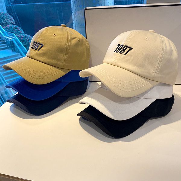 ins hat female autumn and winter korean style soft baseball cap 1987 embroidered peaked p mens casual fashion, Blue;gray
ins hat female autumn and winter korean style soft baseball cap 1987 embroidered peaked p mens casual fashion, Blue;gray