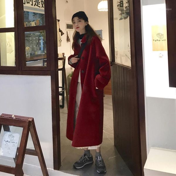 autumn winter korean version 2021 style over knee long cotton coat loose and versatile sleeve woolen for wom women's wool & blends, Black
autumn winter korean version 2021 style over knee long cotton coat loose and versatile sleeve woolen for wom women's wool & blends, Black