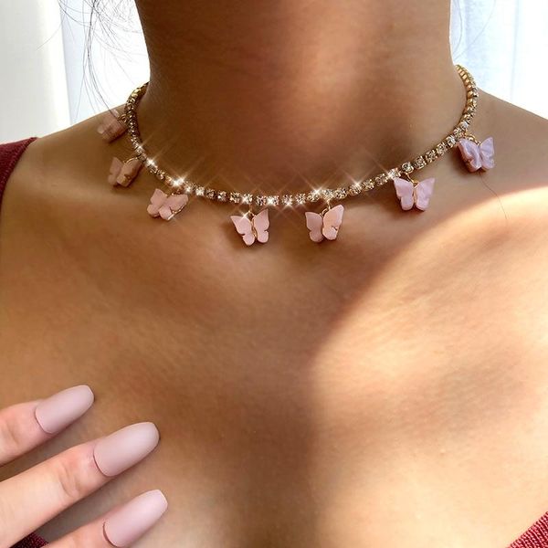 chains fashion bling crystal tennis chain choker necklace for women gold silver color 7 butterfly cherry pendant party jewelry
chains fashion bling crystal tennis chain choker necklace for women gold silver color 7 butterfly cherry pendant party jewelry